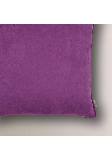 Efe Biye Detaylı Düz Kırlent Kılıfı Mor