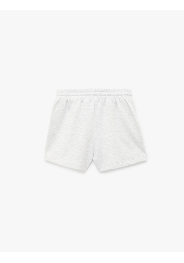 Koton Cepli Beli Bağcıklı Pamuklu Slim Fit Mini Şort Kar Melanj 6sal40004ık Gri Melanj