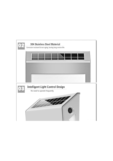 Skycity Güneş Enerjili Paslanmaz Çelik Sayı Tabelası, Işık Kontrollü Led Adres Göstergesi, Otomatik Aydınlatma 8-12 Saat, Ip54 Su Geçirmez Gümüş