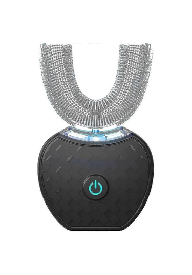 Elektrikli Diş Fırçası Yetişkinler - Ultrasonik U-şekilli Diş Fırçaları - 360 Ağız Temizleme - Kablosuz Şarj Ve Led Işık - Siyah Sertifikalı Whit Walkbee