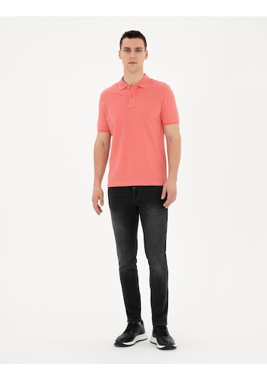 Pierre Cardin Erkek Mercan Tişört Basic 50280754-vr186 Narçiçeği