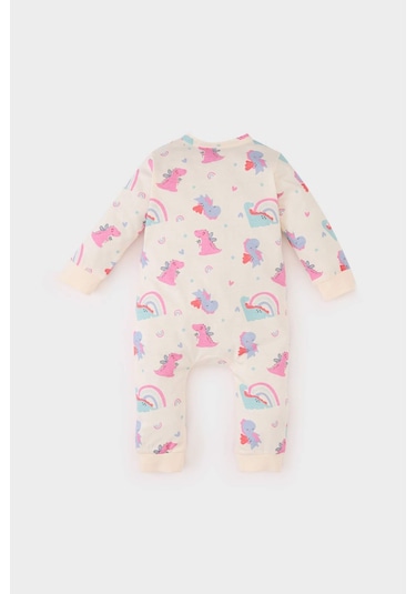 DeFacto Kız Bebek Yenidoğan Dinazor Baskılı Penye Uzun Kollu Çıtçıtlı Tulum E6047A5NSWT47 Beyaz DeFacto Kız Bebek Yenidoğan Dinazor Baskılı Penye Uzun Kollu Çıtçıtlı Tulum E6047A5NSWT47 Beyaz