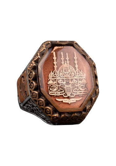İslami Erkek Yüzük - 925 Ayar Gümüş Ve Cami Sembol Tasarımı Gümüş