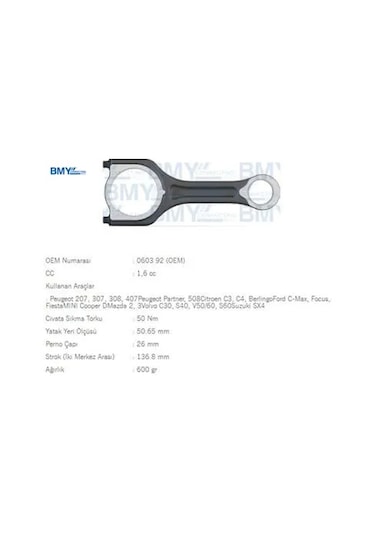 Piston Kolu 207-307-308-407-c-max-fiesta 1.6hdi