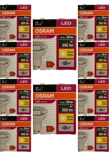 Osram 4.5w 50w 3000k Sarı Işık Gu10 Duylu Par16 Led Spot 10 Adet