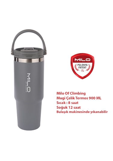 Milo Of Climbing Mugı 900 Ml Çelik Termos Gri