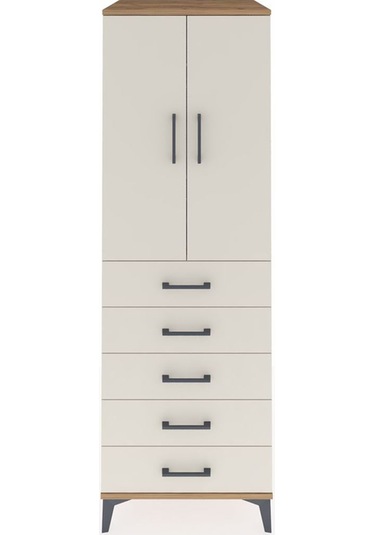 Kronos Dolap Tek Raflı 5 Çekmeceli Tek Askılı 60x59x182 Çam-aytaşı Atlas Çam