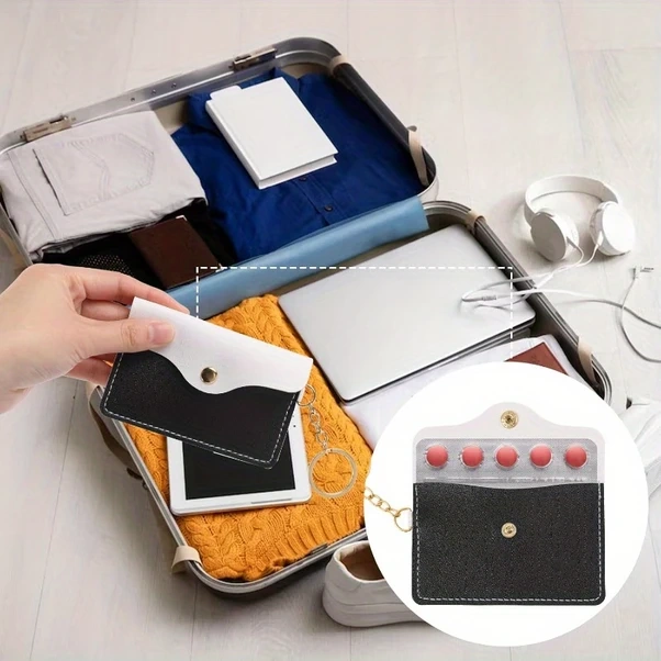 Chuangyinshop Mor Doğum Kontrol Kılıfı Çantanız İçin Fermuarlı Ve Halkalı Seyahat Taşıyıcı Mor