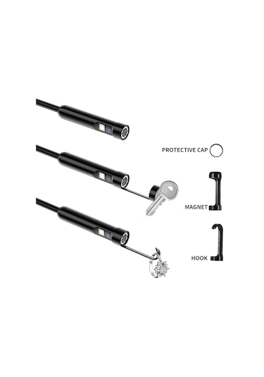 Geeksen 8mm Ip68 Su Geçirmez Endoskop Kamera - 1920p Hd, 3.5m Sabit Kablolu, 8+1 Led Işık, İphone/android Uyumlu, Siyah An112