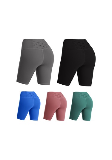 Skycity Kadınlar İçin Yüksek Bel Fitilli Nefes Alabilen Yoga Şortu - Esnek Ve Konforlu Yeşil