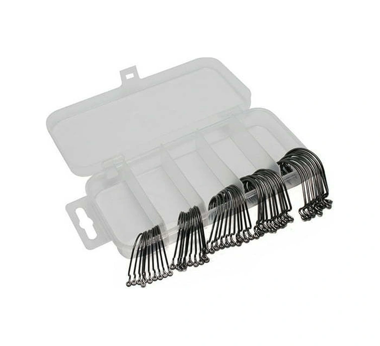 Xiyyadms 50 Adet Krank Kanca Seti 2 , 1 , 1/0 , 2/0 , 3/0 - Plastik Kutuda Balık Kancaları