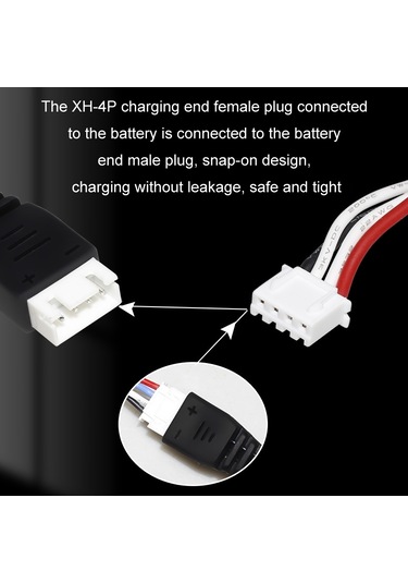 Sones 11.1v 2a 3s Lityum Pil Usb Şarj Cihazı Işıklı 4 Pinli Fiş