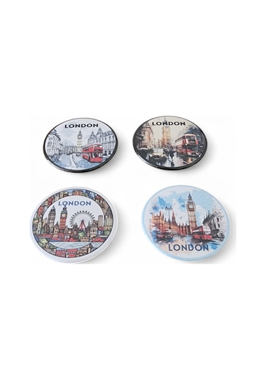 Londra Magnet Set 3 - 4'lü Buzdolabı Magnet London Karışık Renkli