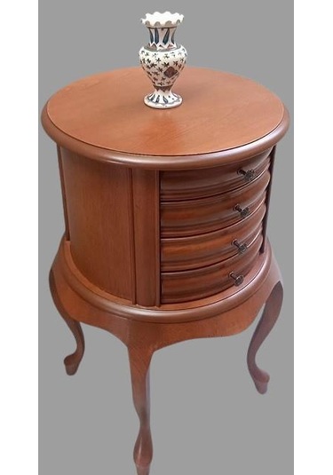 Komodin Şifonyer Model 90388 4 Çekmeceli Tahin Aslan Ayak Bombe Silindir El Yapım