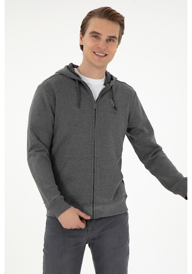 U.s. Polo Assn. Erkek Antrasit Melanj Hırka Örme 50293447-vr081 Antrasit Melanj