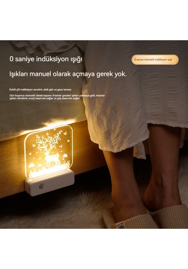 Lıcorıce Çift Kullanımlı Akıllı İndüksiyon Gece Lambası-kedi Sıcak Renkler Diğer