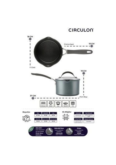 Circulon 18 Cm Kapaklı Sos Tenceresi Çok Renkli