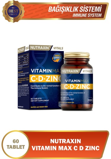 Nutraxin Vitamin Max C D Zinc 60 Tablet - Zaman Salınımlı