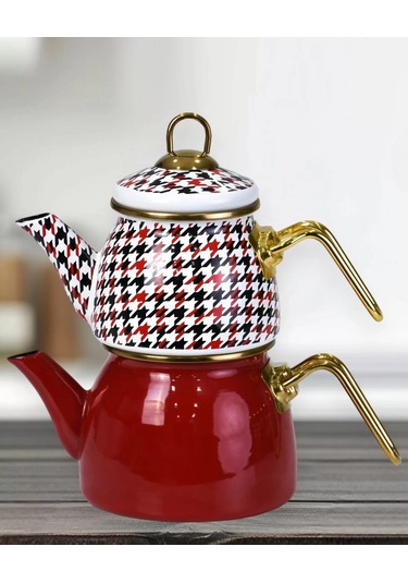 Pr Home Forte Red Emaye Çaydanlık Takımı Kırmızı