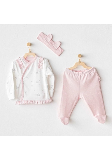 Andywawa Bunny Bear 3'lü Bebek Zıbın Ac25647 Pembe