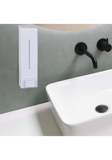 Suntek 600ml Sabunluk Duvara Monte Banyo Duş Şampuanı Otel Beyaz