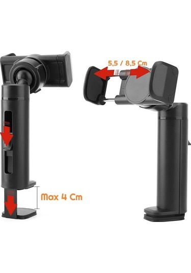 Zhltools Masa Koltuk Klipsli Telefon Tutucu Stand Siyah