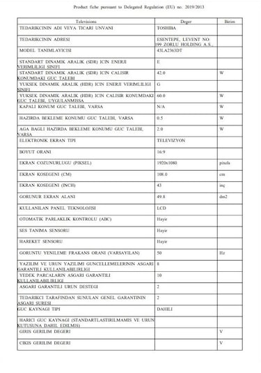 Toshiba 43LA2363DT 43" Full HD Android Smart LED TV