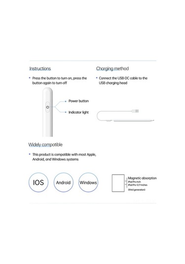 Didadodo Manyetik Kapasitif Kalem - İos/android Uyumlu, Hassas Dokunmatik Yazım