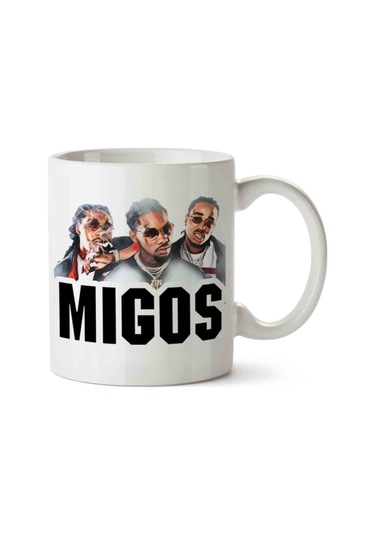 Migos İki Tarafı Baskılı Kupa Bardak.jpg Çok Renkli