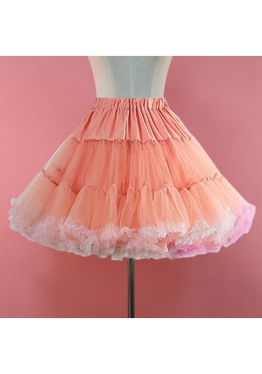 Fastbuy Homyl Kadın Katmanlı Tül Kombinezon, Şifon Kabarık Etek, Çok Renkli Kombin Çok Renkli