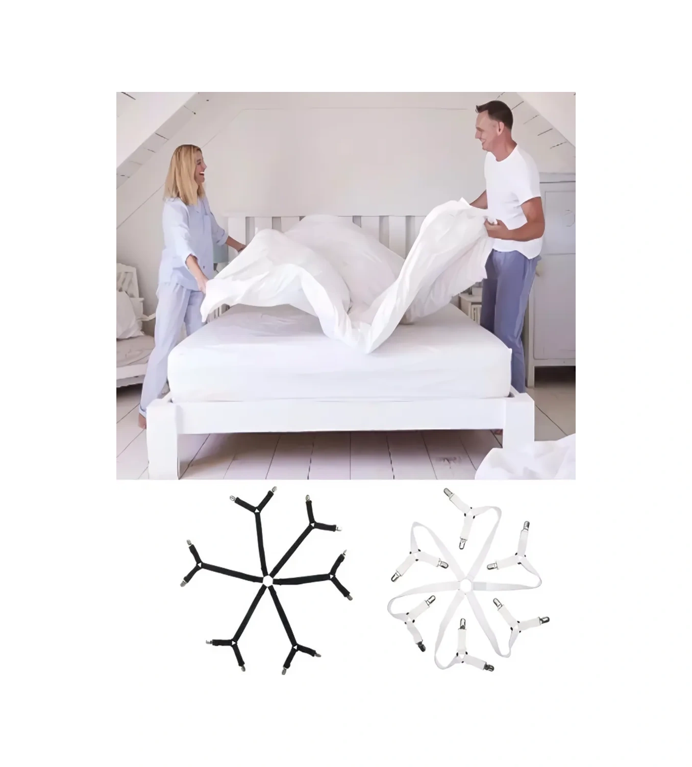 Fluffyshop Çarşaf Tutucu, Şilte Destek Askısı 163443243 Siyah