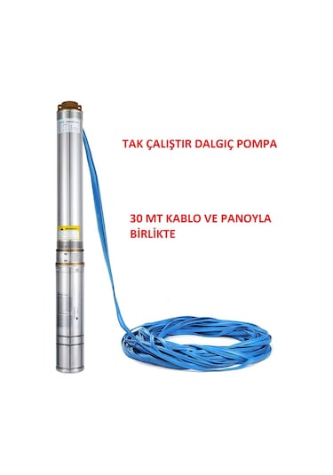 4" 1 Hp 4004 10 Kademe Dalgıç Pompa Kablo Ve Pano Dahil