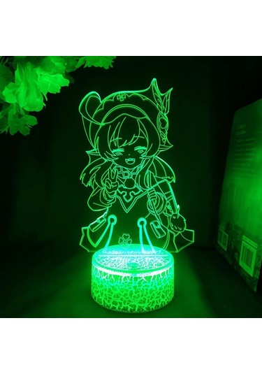 Genshin Impact 3d Gece Lambası Oyunu Yatak Odası Dekorasyon Işığı Sevimli Renkli Hediye Led Lamba Manga Çocuklar İçin Harika Hediye Çok Renkli