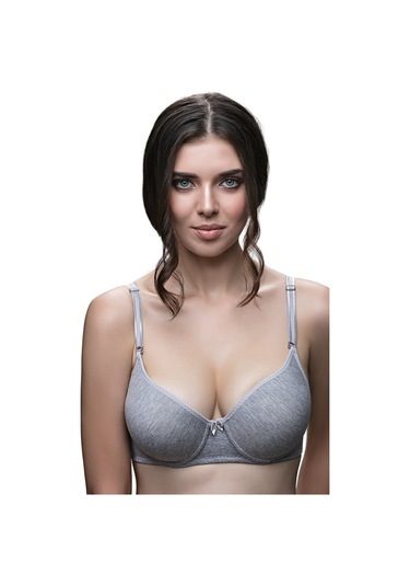 Kadın Gri Telli Dolgusuz / Desteksiz Sütyen Gri