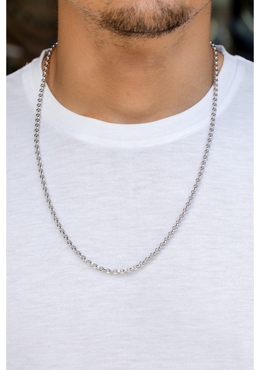 Cenova Kuyumculuk 14 Ayar Altın Beyaz Rolo Erkek Zincir Kolye