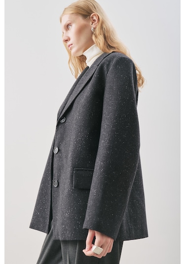 Manuka Norrıs Yün Blazer Ceket Dark Grey Melange Dark Grey Melange