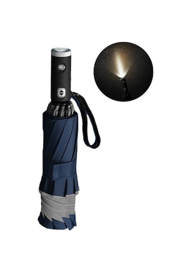 Bsre Mavi El Fenerli Şemsiye Renkli