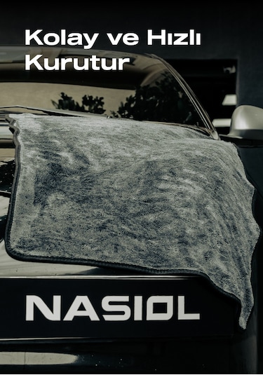 Nasiol Yüksek Su Emici Özellikli Mikrofiber Araç Kurulama Havlusu Çiziksiz Temizlik 60 x 90 CM 600gsm