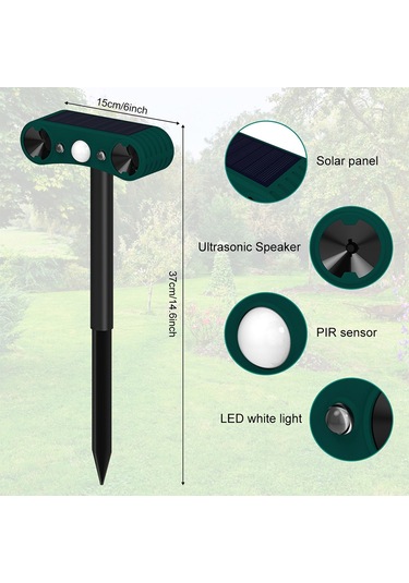 Konesam Güneş Enerjili Ultrasonik Hareket Dedektörlü Alarm - 8m Mesafe, Ip55 Su Geçirmez, Gece Led Işıklı