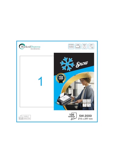 Snow A4 Lazer Etiket 210x297MM