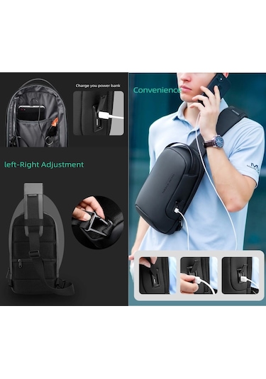 Mark Ryden Lexus Mr-7510 Usb Şarj Portlu Omuz Çantası - Siyah