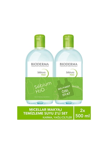 Bioderma Sebium H2o Yüz Ve Makyaj Temizleme Suyu 2 X 500 Ml