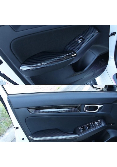 Honda Civic 2022+ İçin Uyumlu Kapı Arka Kolçak Kaplama 4 Parça Karbon