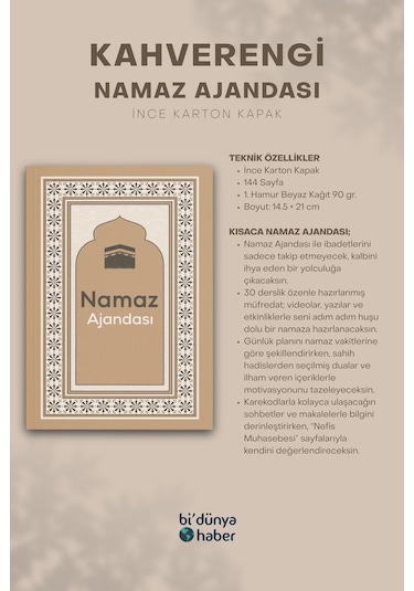 Namaz Ajandası Kahverengi Çok Renkli