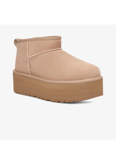Ugg Classic Ultra Mini Platform Kadın Krem Bot Düz 1135092 Krem