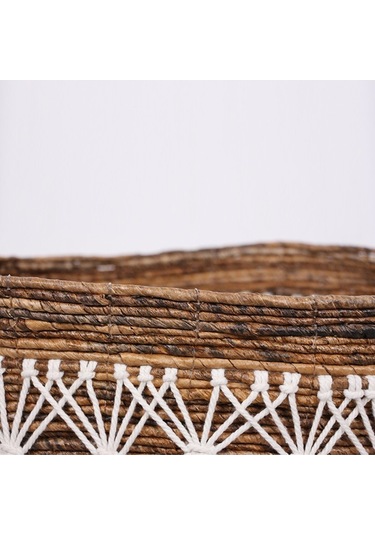 Ürgüp 50x40x35 Cm. Doğal Abaka El Yapımı Oval Sepet Xl Bej