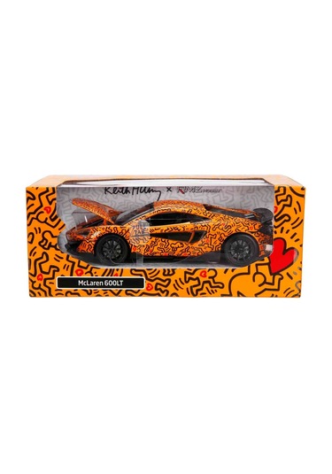 1:32 Sesli Ve Işıklı Rmz Hobby Keith Haring Serisi Die Cast Çek Bırak Model Araba - Turuncu Lamborgh