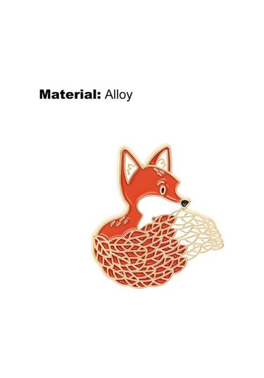 Siyah Emaye Pin Sevimli Ayı Kedi Tilki Şekli Kirpi Broş Seyahat İçin Siyah