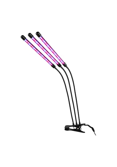 Reedark Bitki Büyüme Lambası - Usb Bağlantılı 3 Kafalı Kırmızı Mavi Led Işık 112 Karakter Siyah