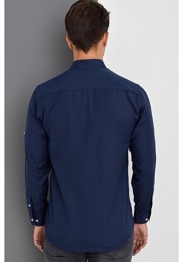 G974 Dewberry Erkek Gömlek-lacivert Lacivert